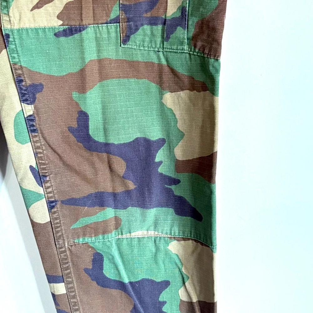 VTG Military Double Knee Combat Army Camouflage Cargo Pants Unisex Size 31 x 29